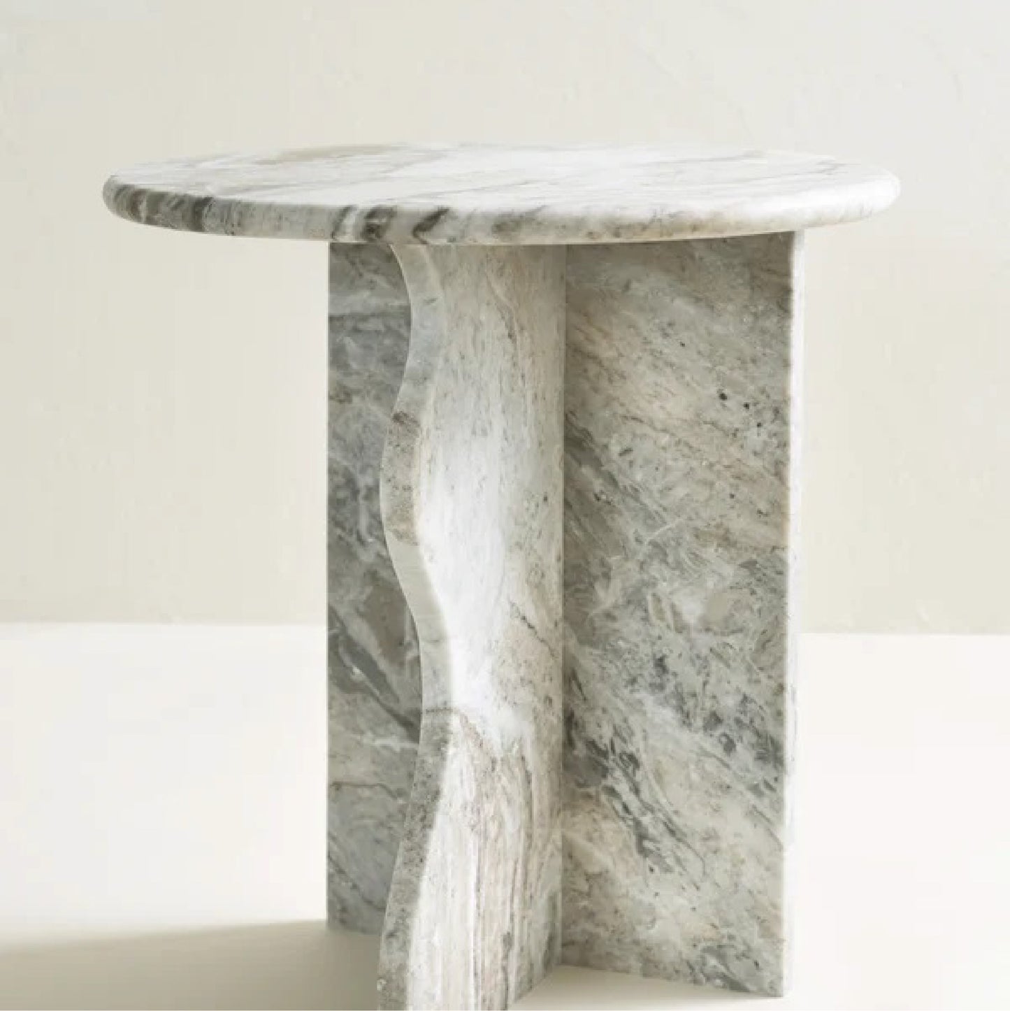 Al - Badi Grey Marble Side Table