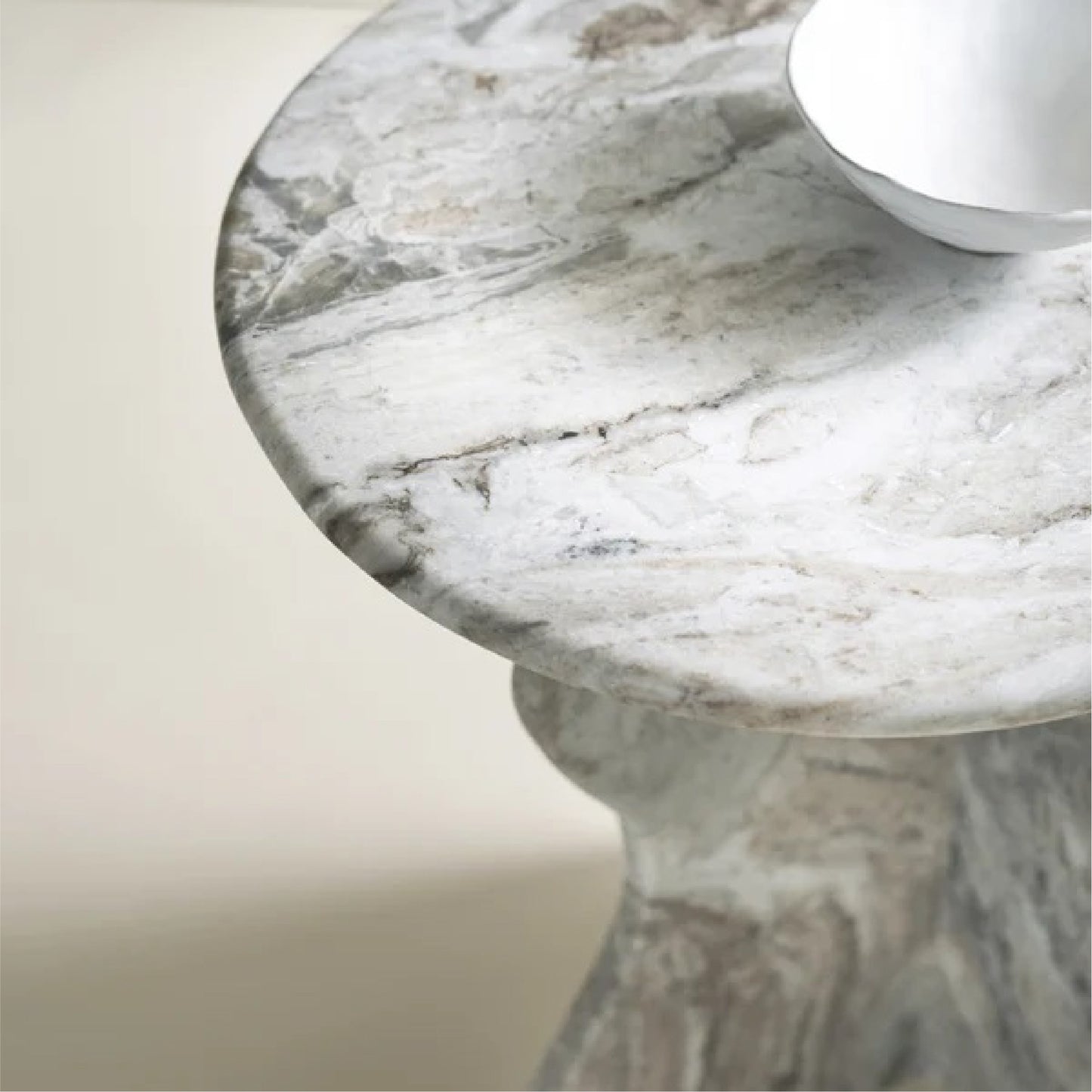 Al - Badi Grey Marble Side Table