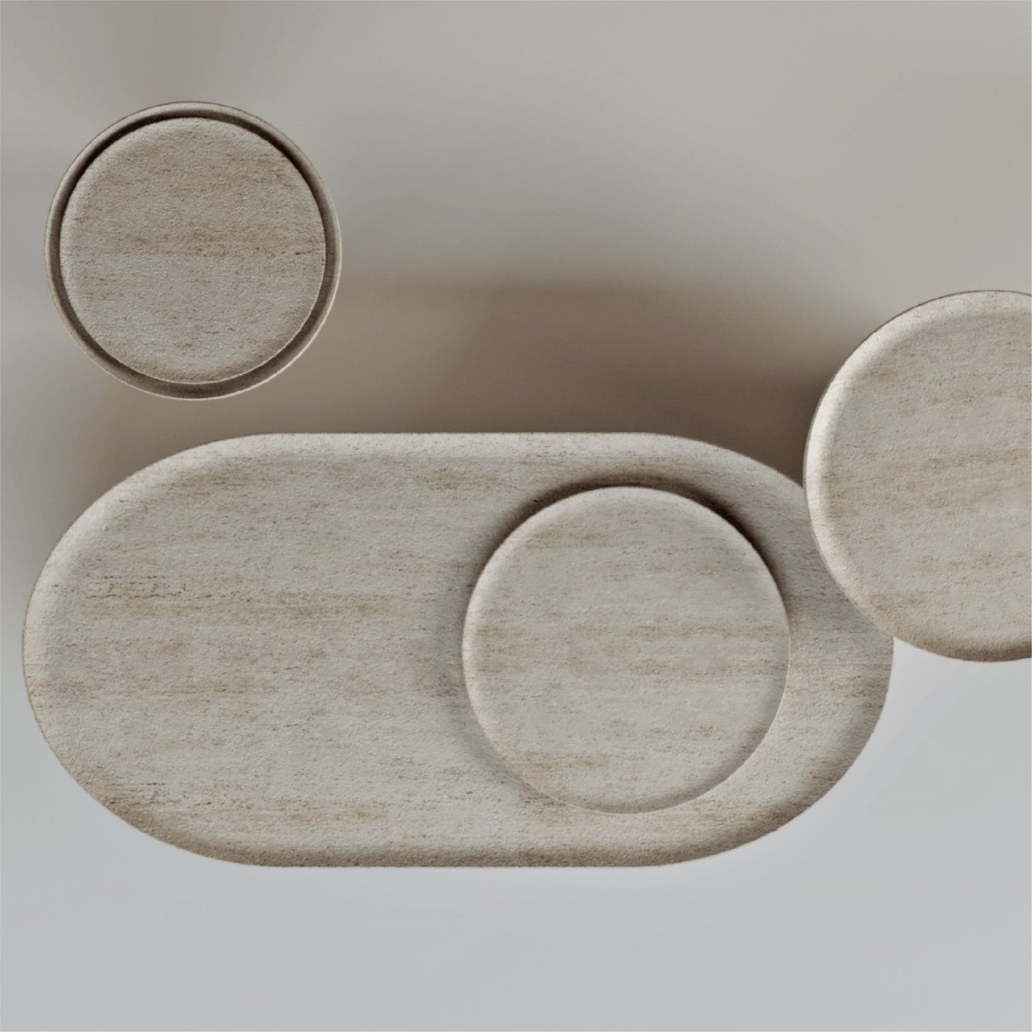 Al Qamar Travertine Marble Coffee Table
