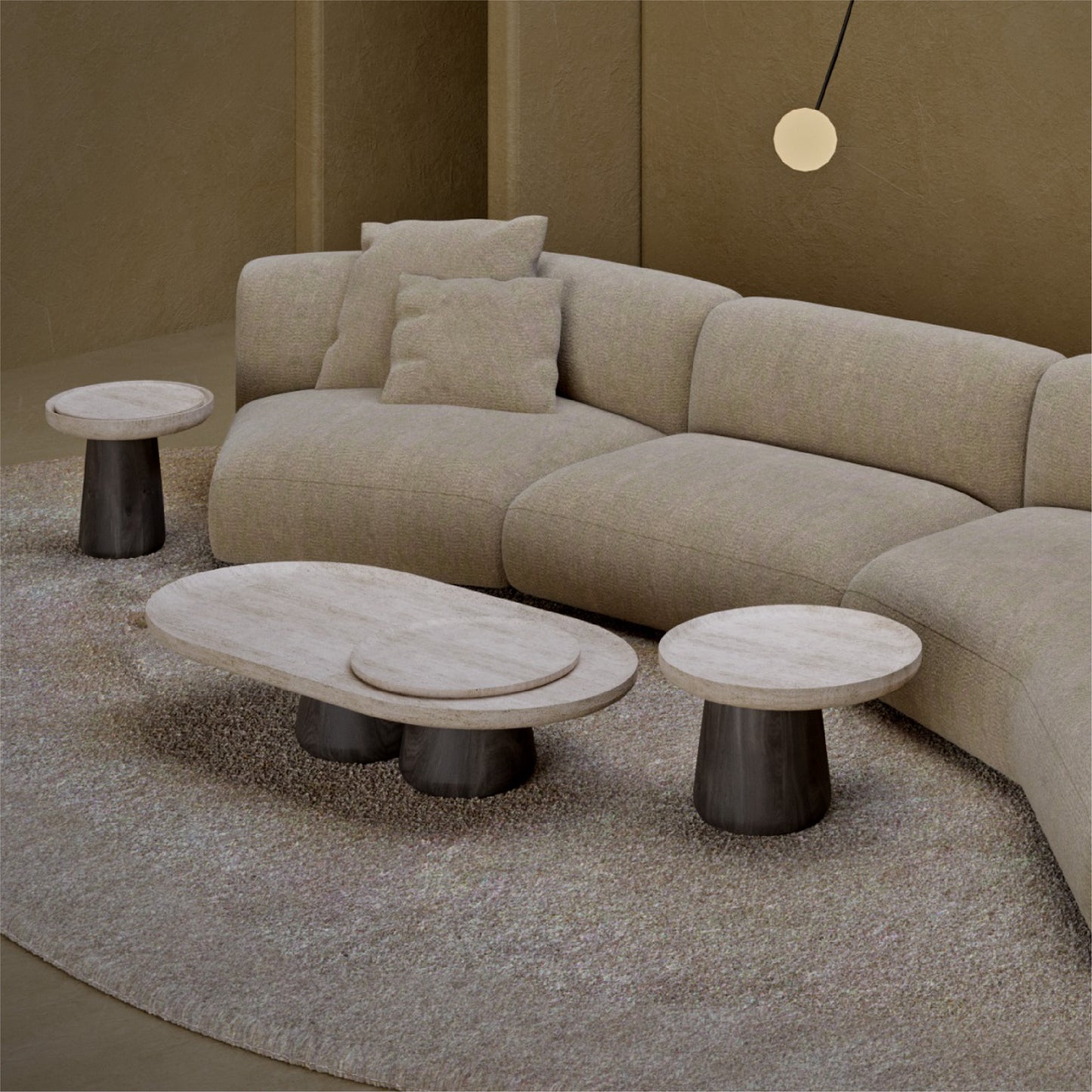 Al Qamar Travertine Marble Coffee Table
