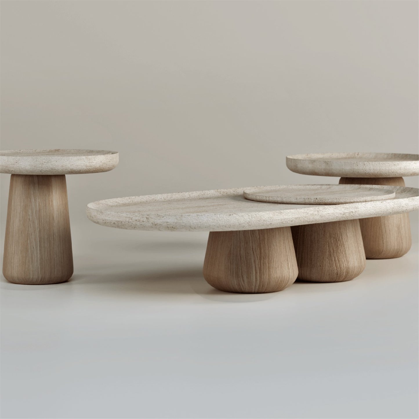 Al Qamar Travertine Marble Coffee Table