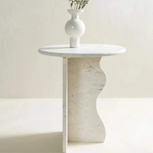 Al - Karim Calacatta White Side Table