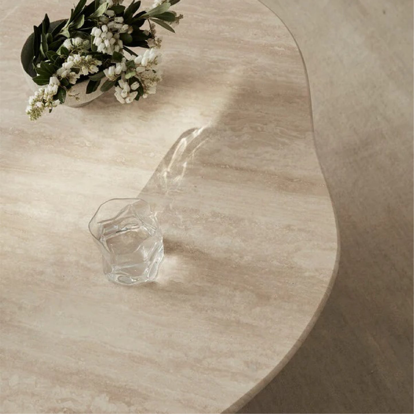 Anwar Travertine Marble Coffee Table