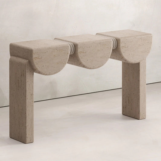 Lelong Natural Travertine Console Table