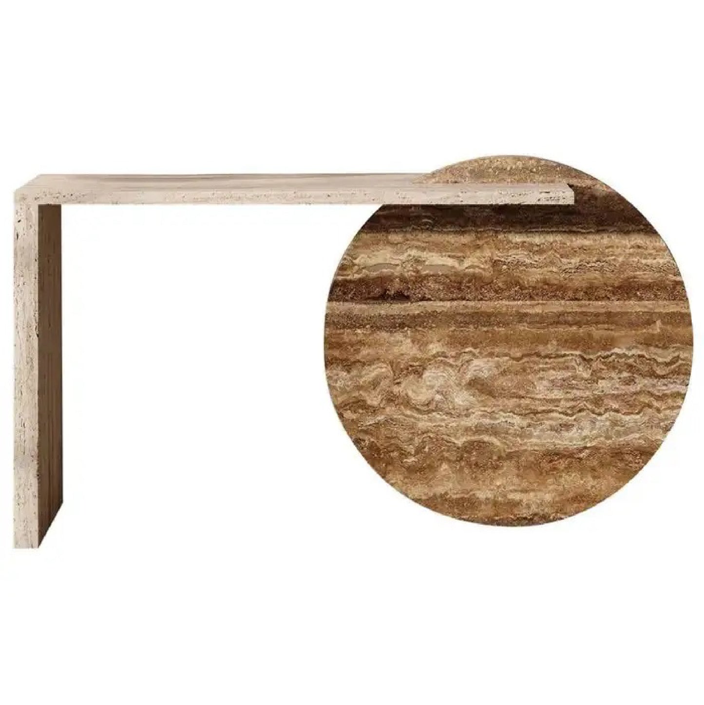 Bright Travertine Marble Entryway Table