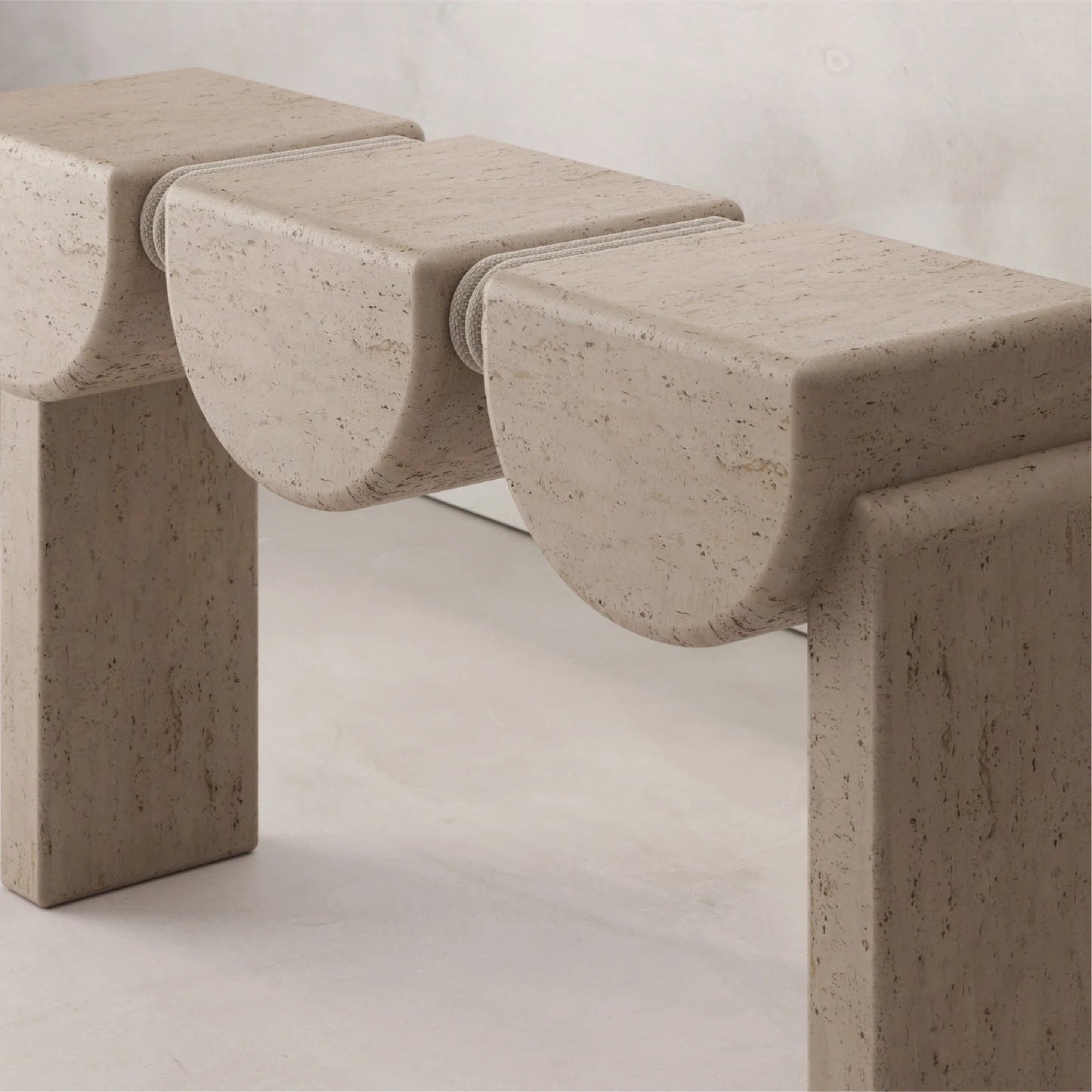 Lelong Natural Travertine Console Table