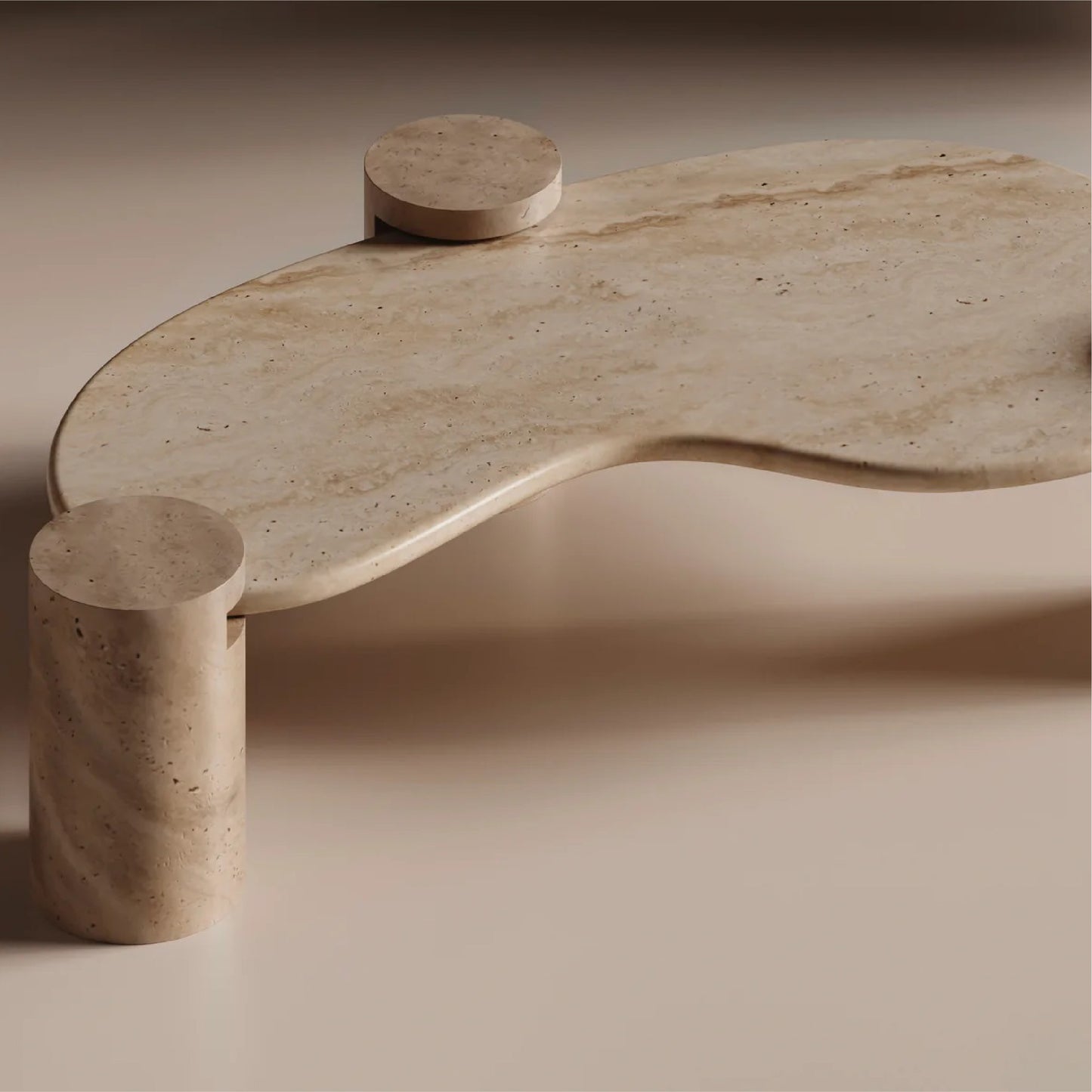 Ahlam Travertine Marble Coffee Table