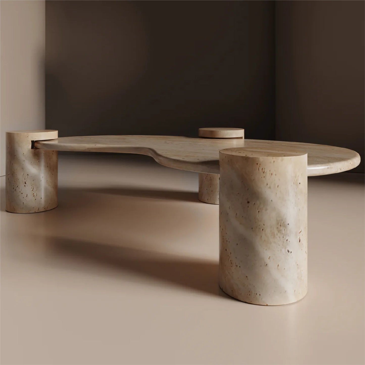 Ahlam Travertine Marble Coffee Table